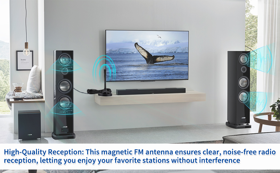 FM Radio Antenna Strong Magnetic Base Mount FM Antenna