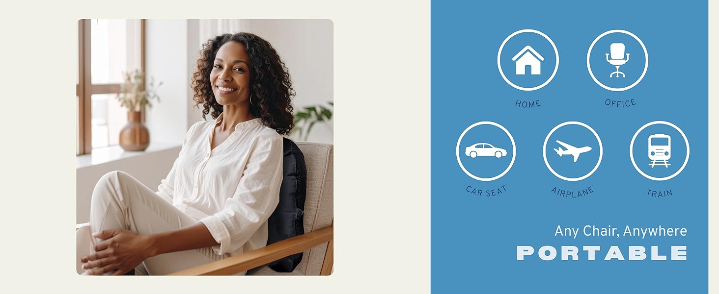 Back support pillow for home chair- Air Posture Pillow by Nyack Exchange. Lumbar support Pillow