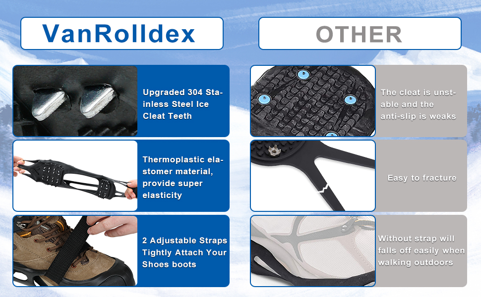 Ice Cleats Snow Traction Cleats Crampons Grippers for Shoes and Boots