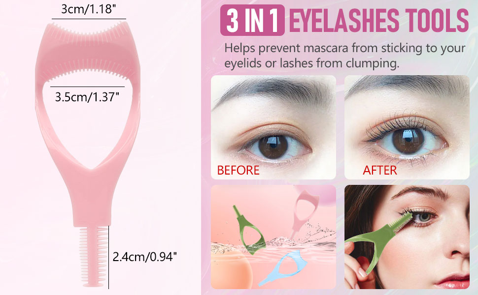 3 Colors Mascara Shield Applicator Guard, 3 In 1 Eyelash Tool Mascara