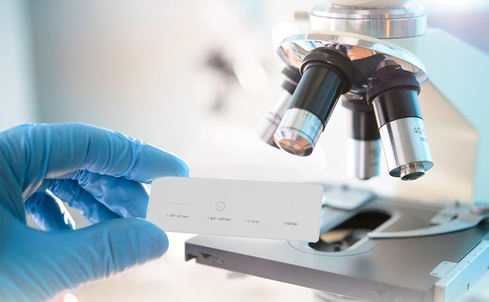 SANON Microscope Slides, Microscope Objective Micrometer Calibration
