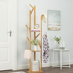 Stand Appendiabiti Portabiti In Bambù Appendiabiti Da Terra Appendiabiti Ingresso Appendiabiti Con 3 Ripiani 16 appendiabiti da terra camera da letto stand appendiabiti da terra stand appendiabiti attaccapanni