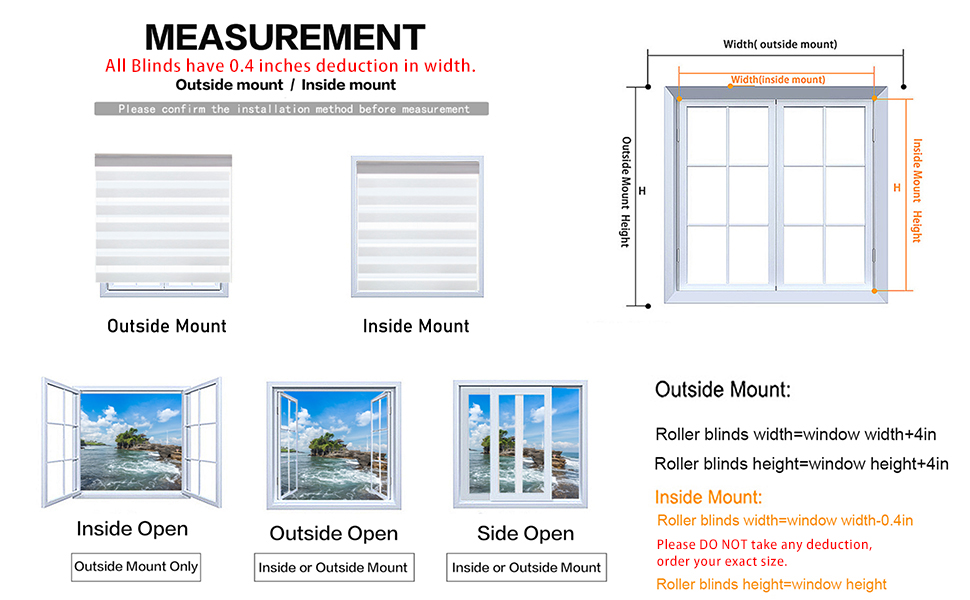 KALYSIE ShangriLa Zebra Roller Window Blinds,Custom Cut to
