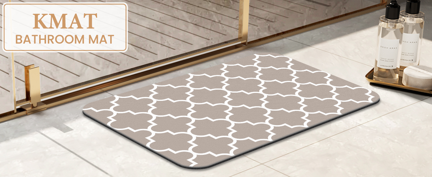KMAT Bath Mat Super Absorbent Bathroom Rugs AntiSlip Quick