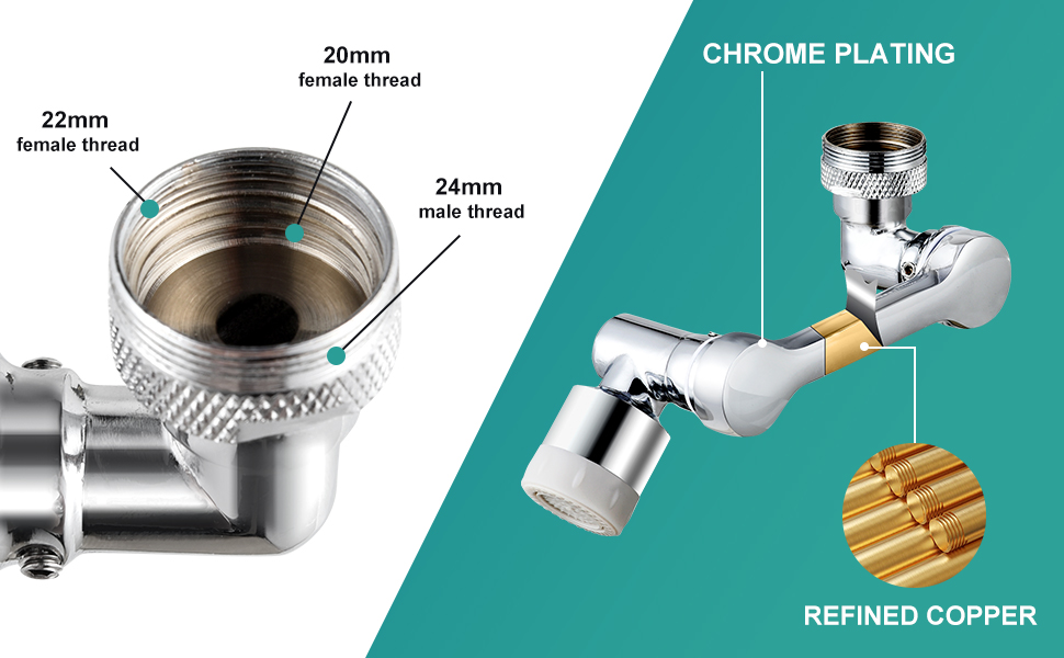 2 Pcs Faucet Extender, Universal 1080° Swivel Faucet Attachment for