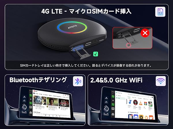Amazon.co.jp: CB6 Ai Box CarPlay ワイヤレス Ai ボックス 車