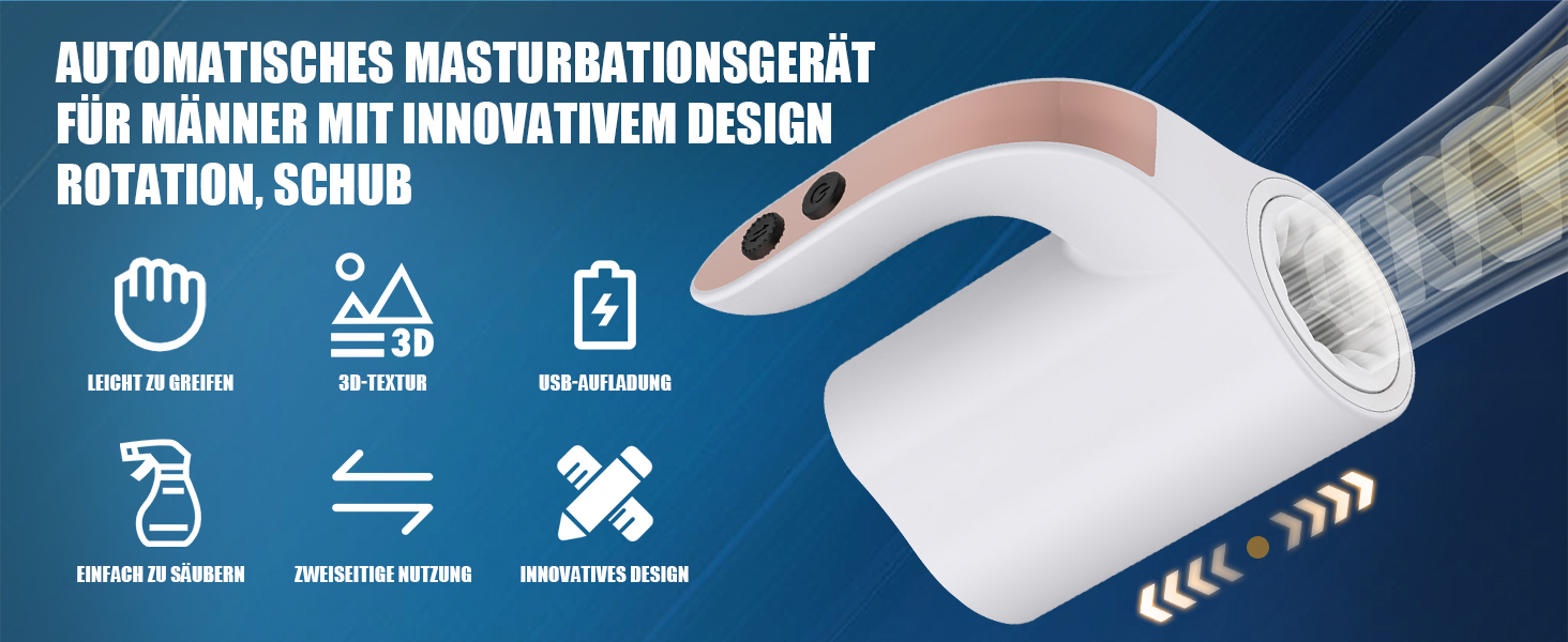 Elektrischer Masturbator Cup Handfrei 5 Teleskop Rotationsmodi offenes