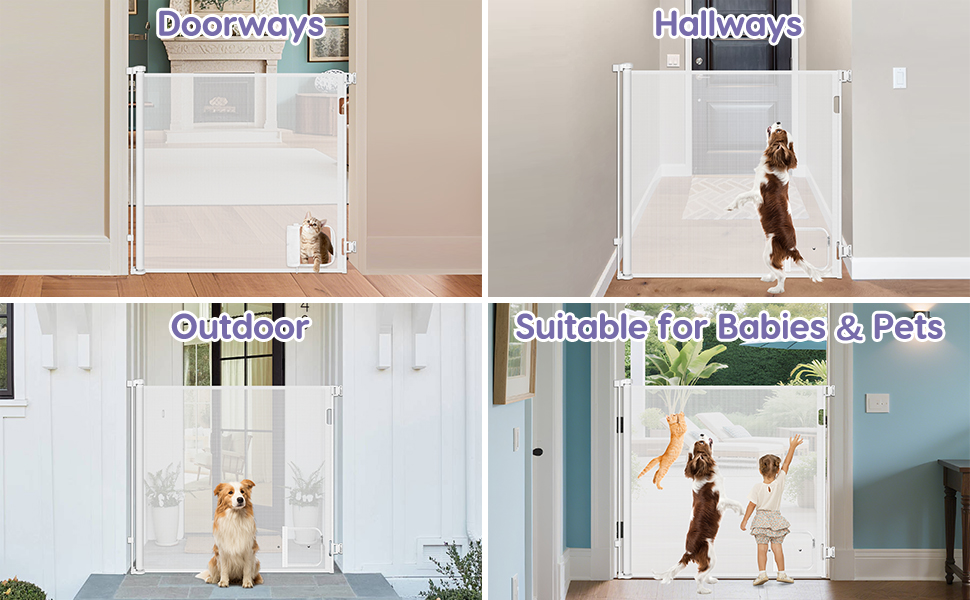 Extra tall cat gate for doorway tall adjustable baby gate with pet door tall door gate for cats