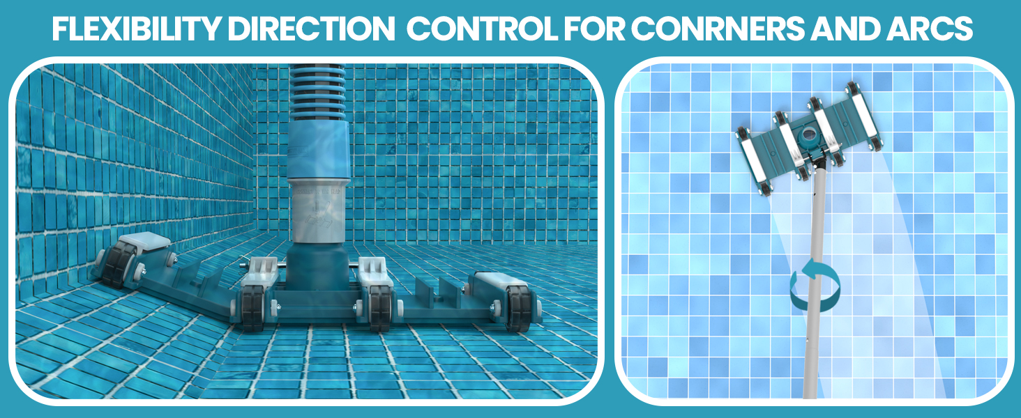 Rotate handle pool vacuum head