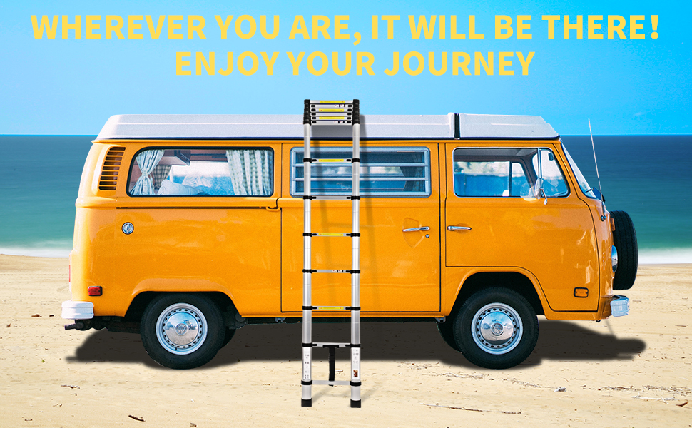 Telescoping Ladder with Tool Tray, Multi-Purpose Extension Ladder, Aluminum Folding Ladder