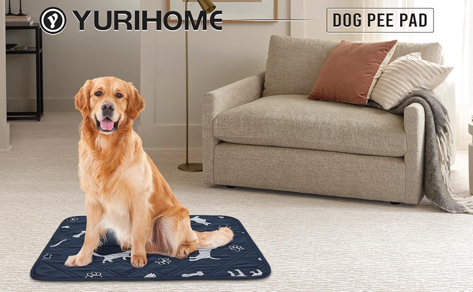 YURIHOME Washable Dog Reusable Pee Pad for Dogs Training Puppy Pad Potty Buddy