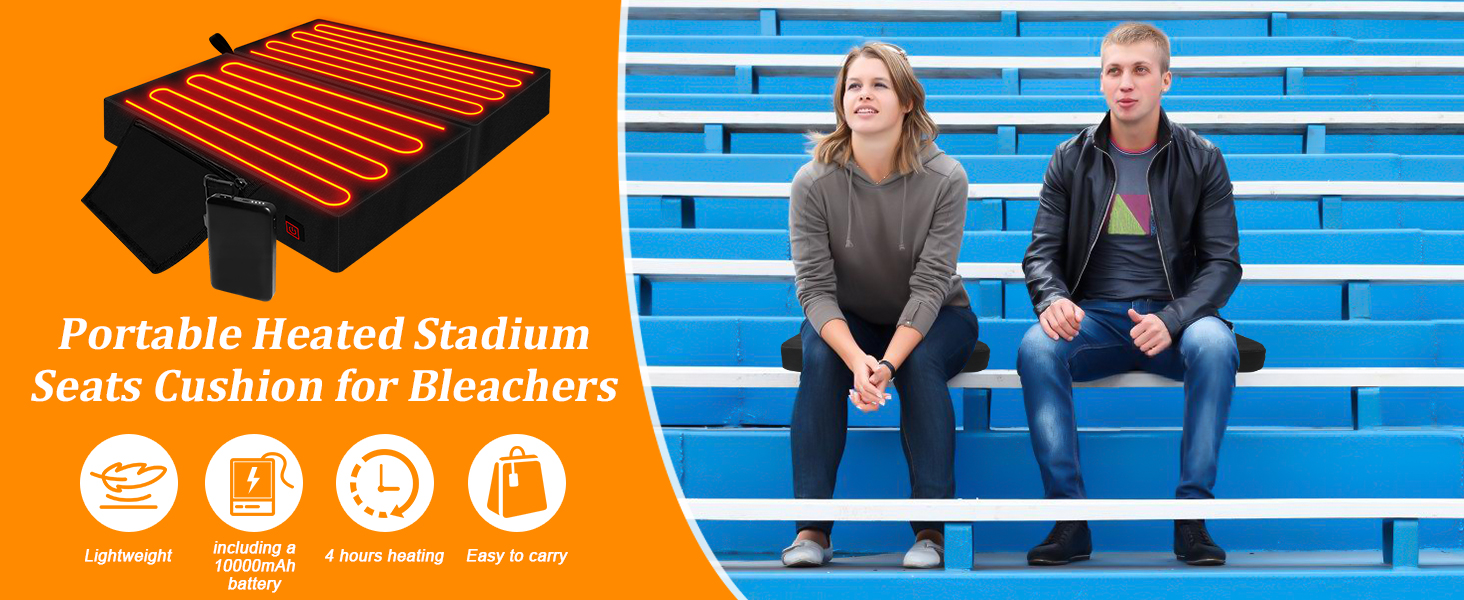 Tepoal Extra Wide Heated Stadium Seats for Bleachers with