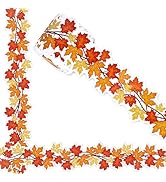 FYSUIMU 65.6Ft Fall Maple Leaf Bulletin Board Border Autumn Vine Leaves Die Cut Trim Border Roll ...