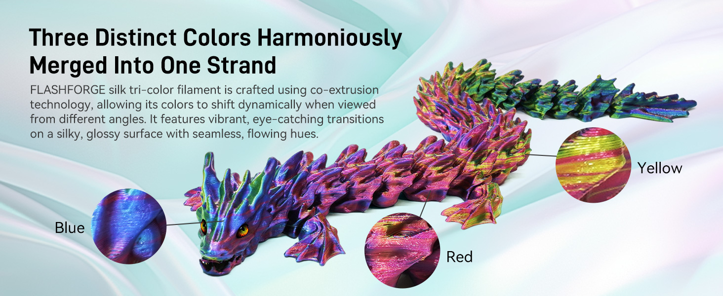 Three Distinct Colors Harmoniously Merged Into One Strand
