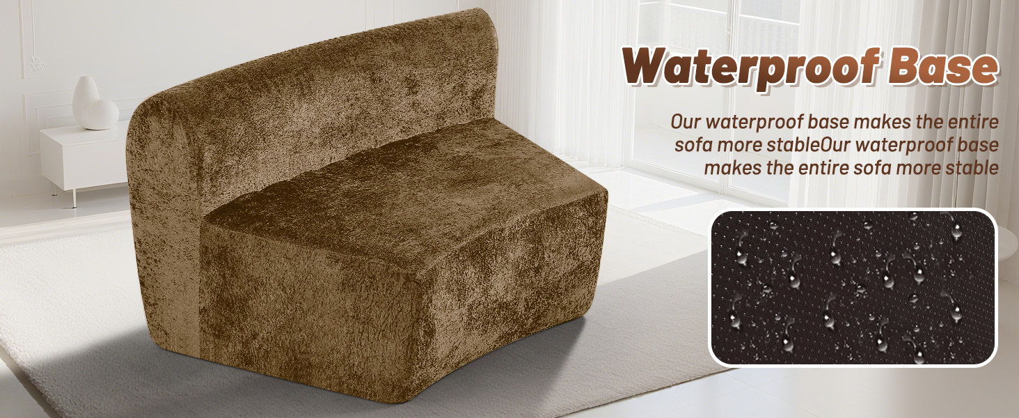 HABUTWAY Modular Sectional Sofa Memory Foam Filled Single Sofa Chair with Deep Seat, Modern Sofa Couches for Living Room Apartment Office, No Assembly Required, Brown 15 sectional curved sofa