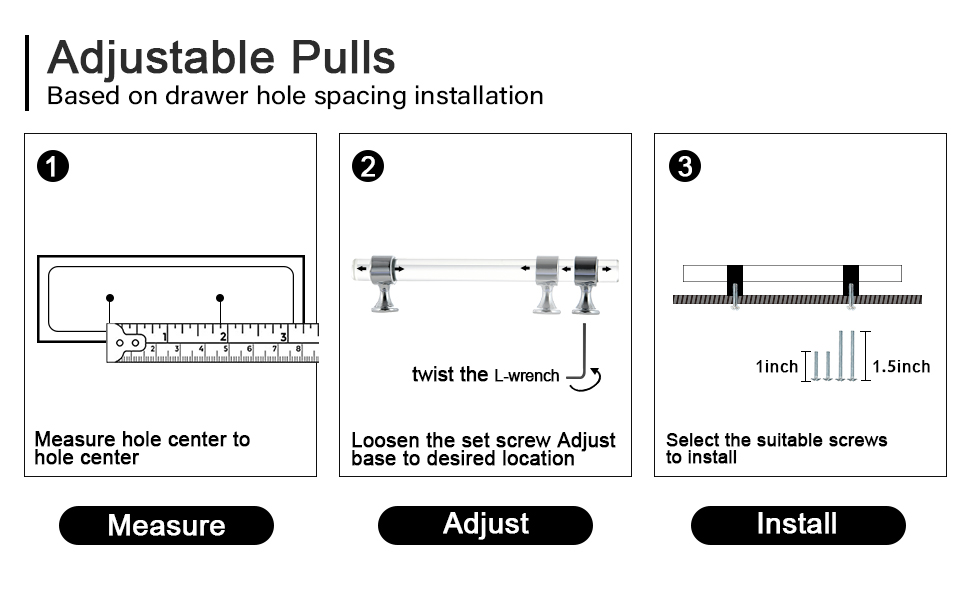 NAUBEA 6 Pack 5 Inch(128MM) Adjustable Gold Kitchen Pulls