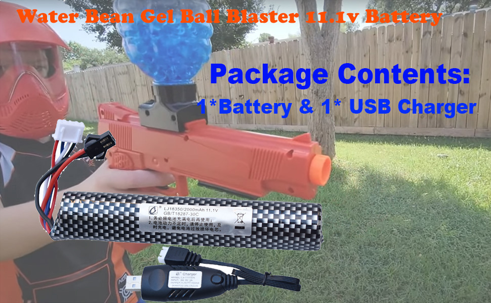 funkawa Shockli Water Bead Gel Ball Blaster 11.1V 2000mAh Rechargeable Battery with
