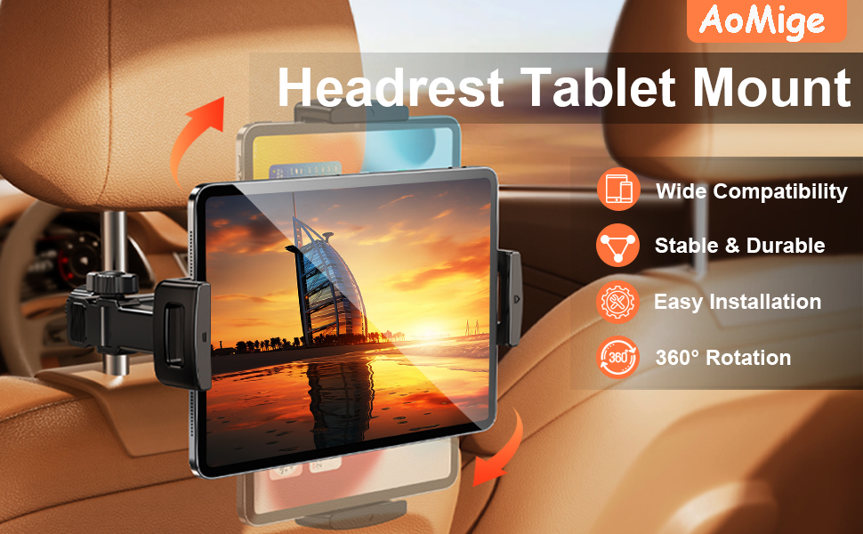 rear seat iPad mount car tablet stand for backseat back seat screen holder for kids