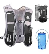 JEELAD Running Hydration Vest Trail Running Backpack BPA-Free Leak-Proof Running Water Bottles fo...