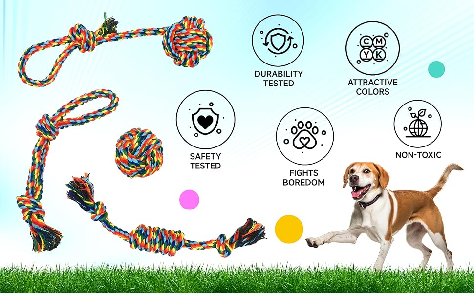 Bulk Rope Dog Toys for Aggressive Chewers Toy for Medium Dogs