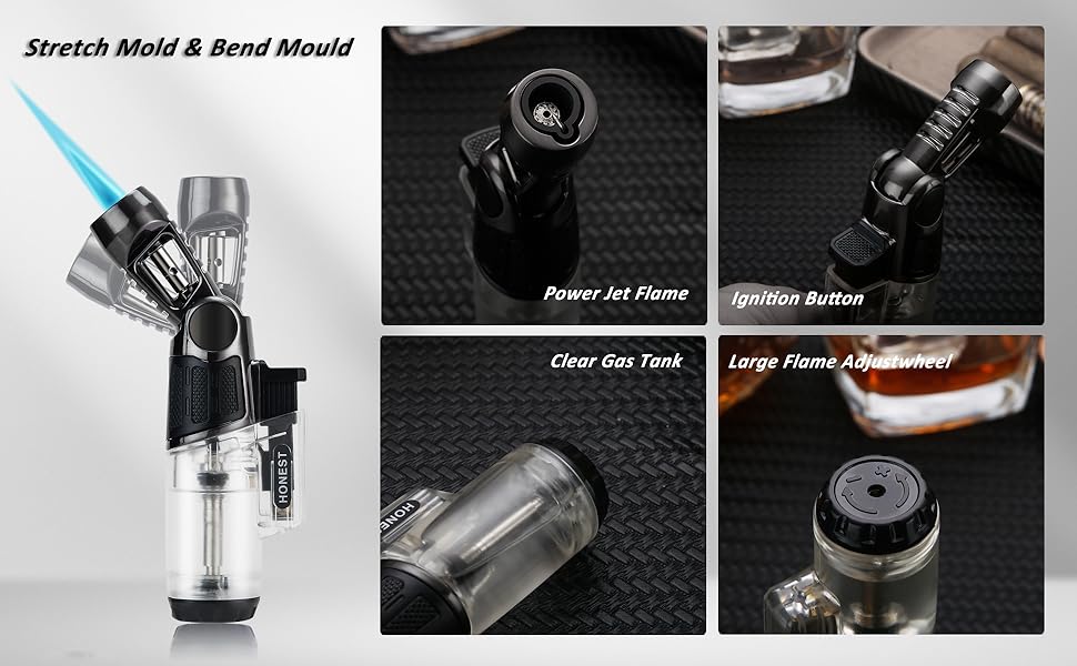 Lighter Rotatable Head Portable Torch Lighter Refillable