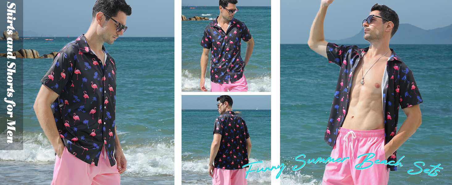 Flamingo 2 piece Hawaiian Outfits