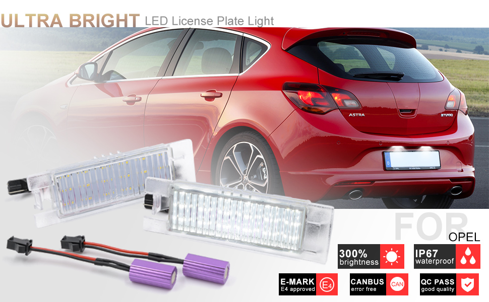 NSLUMO 2pcs Car Special Canbus White No error Led Number plate light