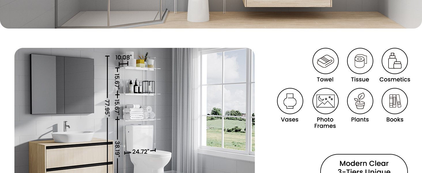 over the toilet shelving