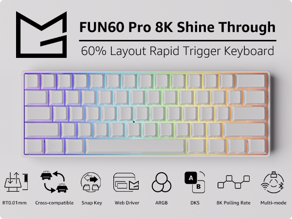 Amazon.com: MONSGEEK FUN60 Pro Rapid Trigger Gaming Keyboard