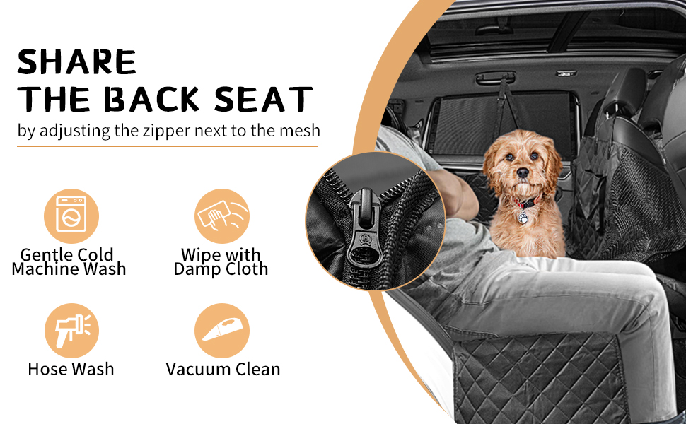Share the back seat with dog