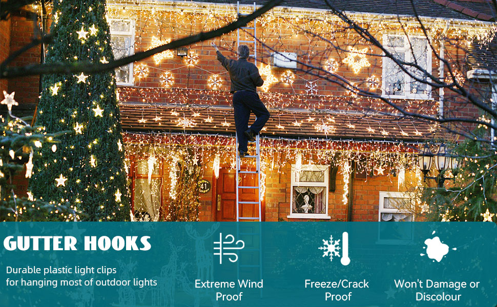 BYSMAH Mini Gutter Hooks for Securing Outdoor Lights, 72Pcs, Black