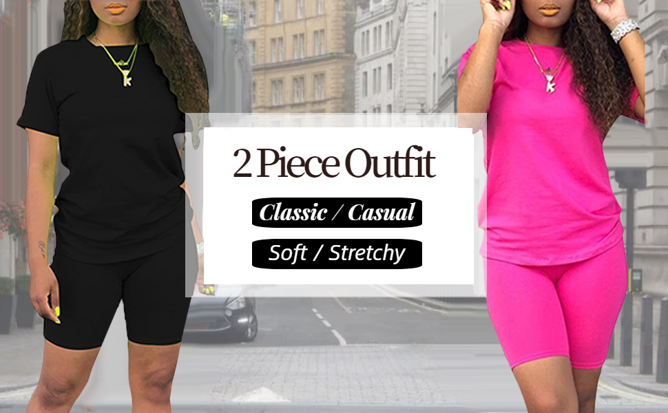 2 Piece Outfits for Women ,lounge Tracksuit Set,biker shorts women,workout sets for women