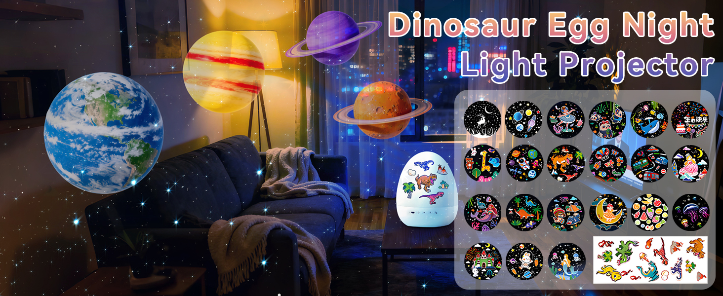 Dinosaur Egg Night Light Projector