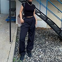 Sfit Damen Cargohosen Y2K Baggy Track Pants