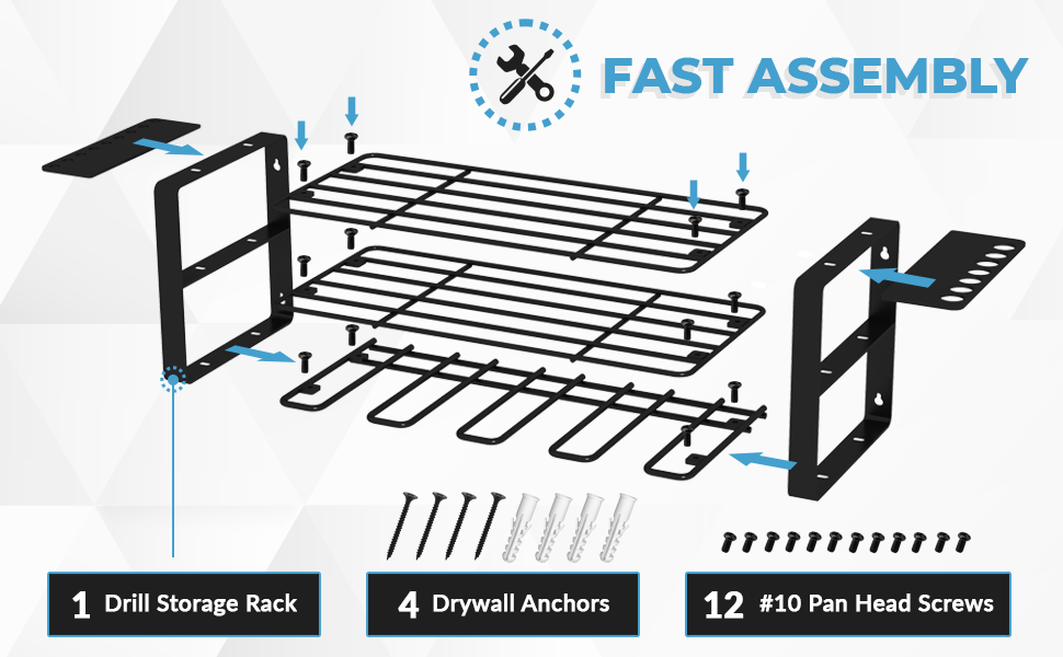 Blue Clouds Power Tool Organizer Wall Mount 200Lbs 2