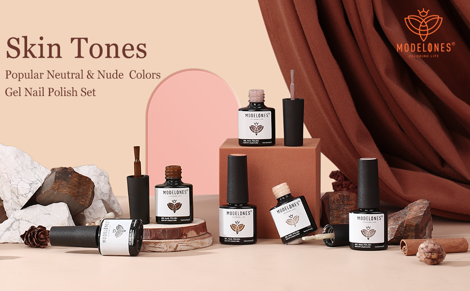 nude gel nail polish set neutral classic nail art