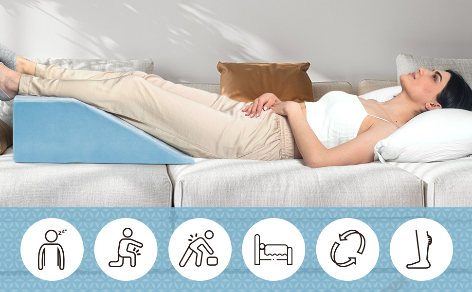 NOFFA Bed Wedge Pillow Adjustable for Sleeping, Leg Elevation, Sitting