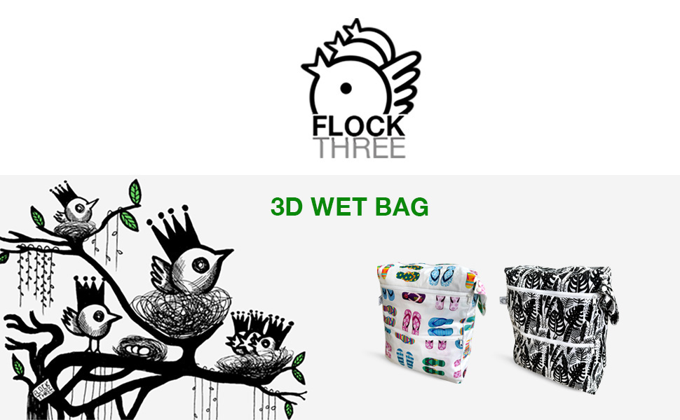 FLOCK THREE 3D Waterproof and Washable Wet Bag Luggage