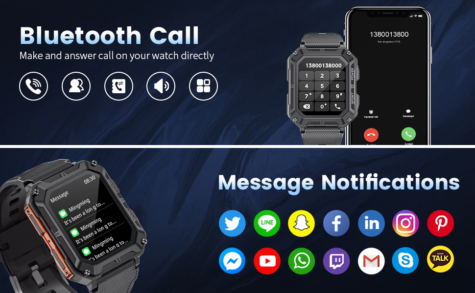 montre homme lige smart watch men indestructible smart watch lige watches for men