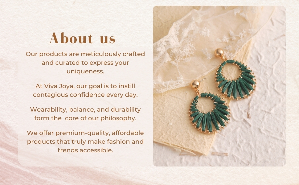 About Us, Viva Joya Resin Rings, Boho Earrings