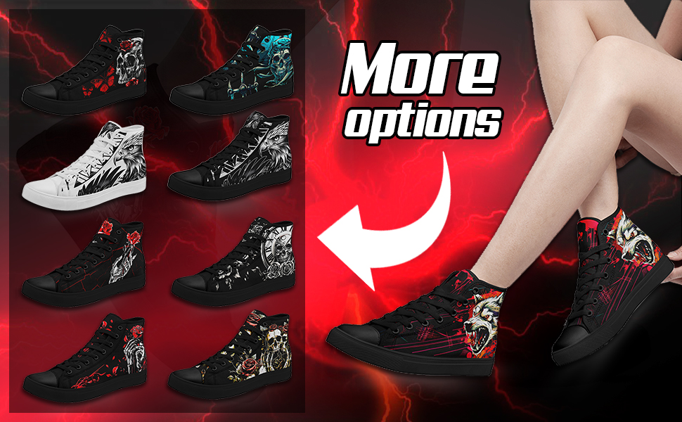 Amazon.com | AWSOLE Skull High Top Sneaker for Men Women