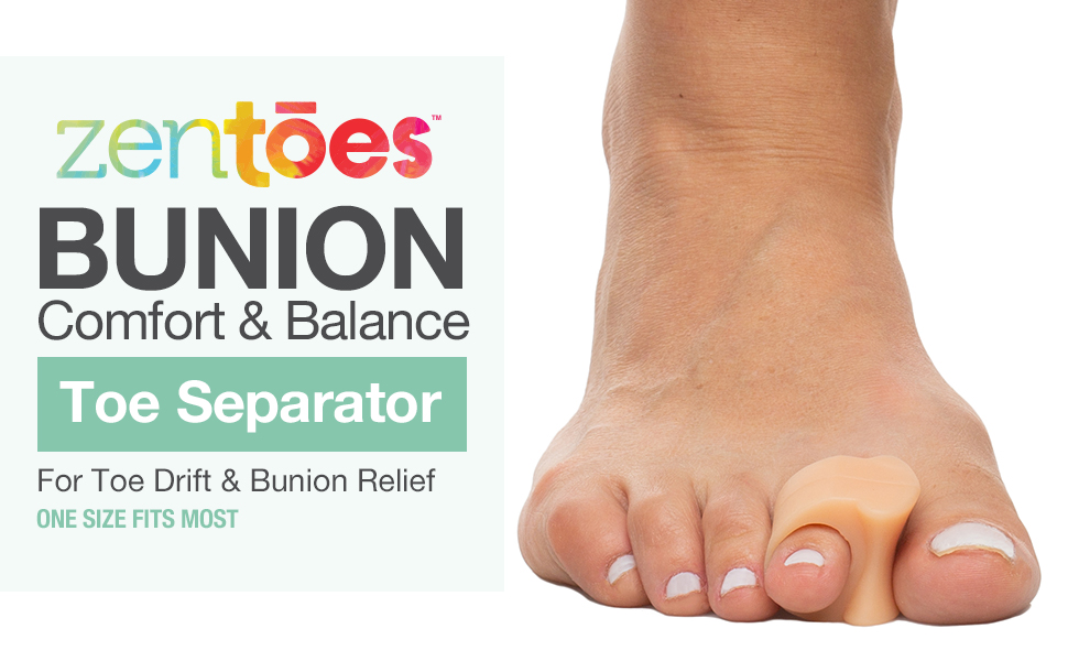 ZenToes Gel Toe Separators for Overlapping Toes, Bunions, Big Toe Alignment