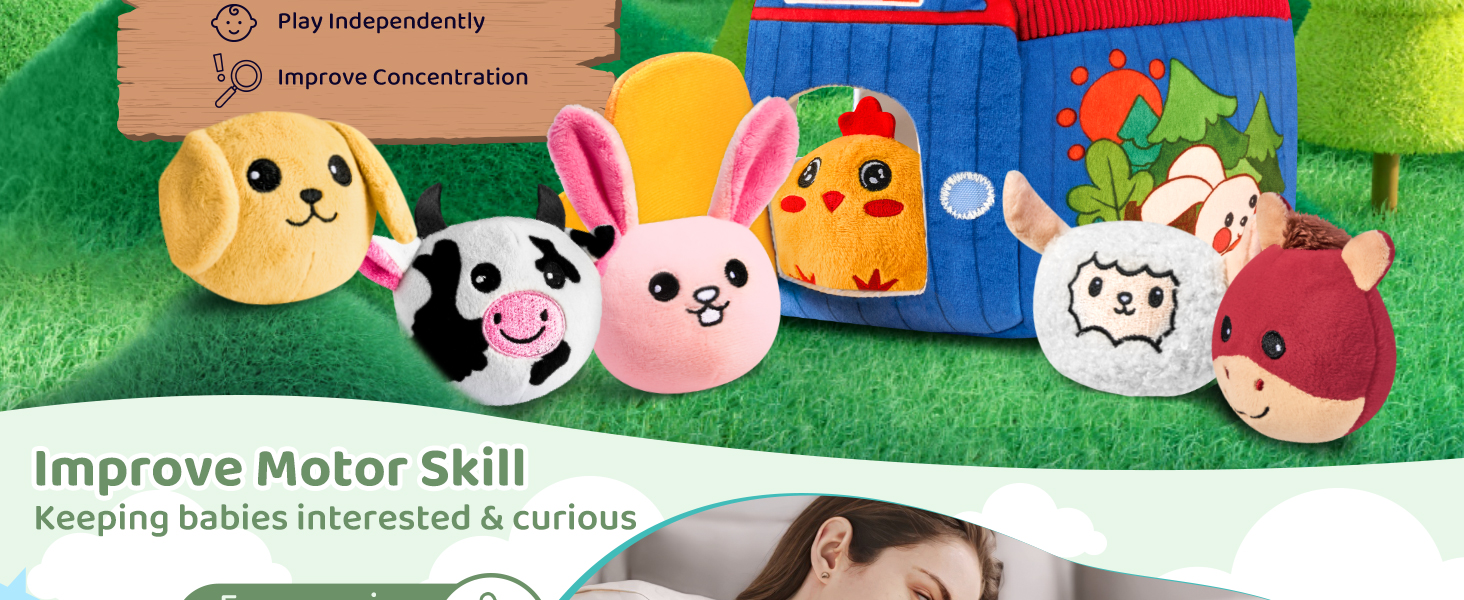 Barn with Stuffed Farm Animals