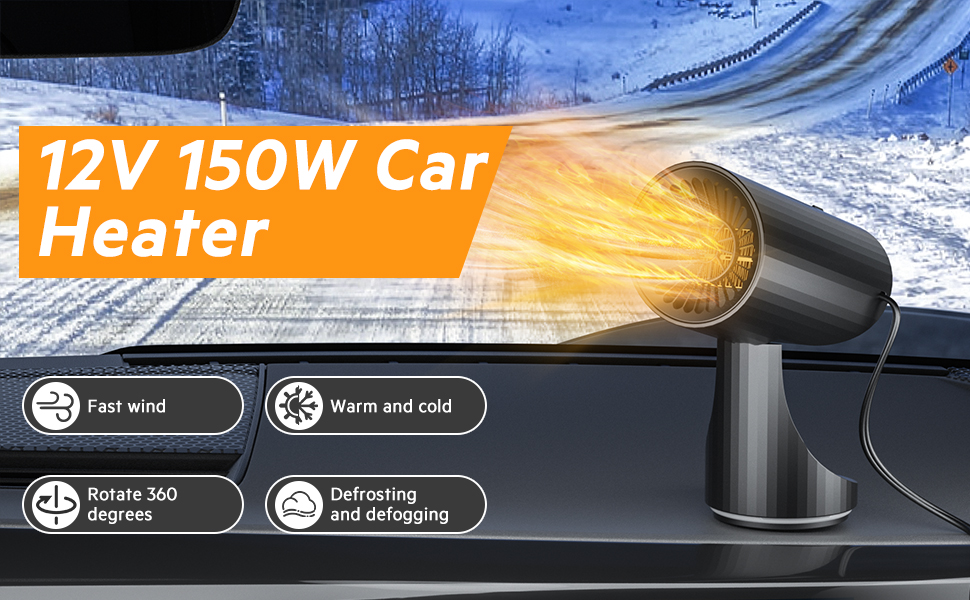 CestMall Car Heater 12V 150w Car Heater Fan 2 in 1 with
