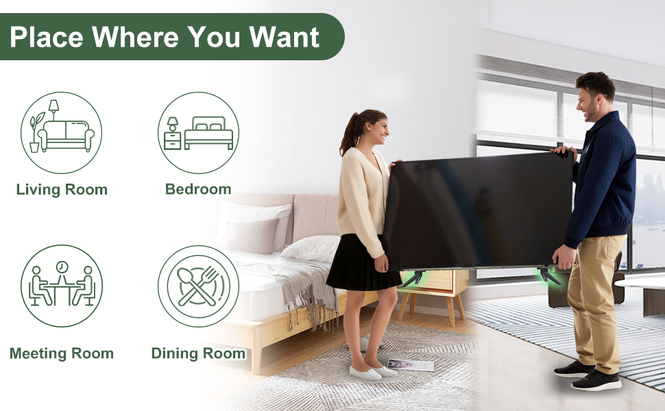 Place the TV with stand legs to where you want