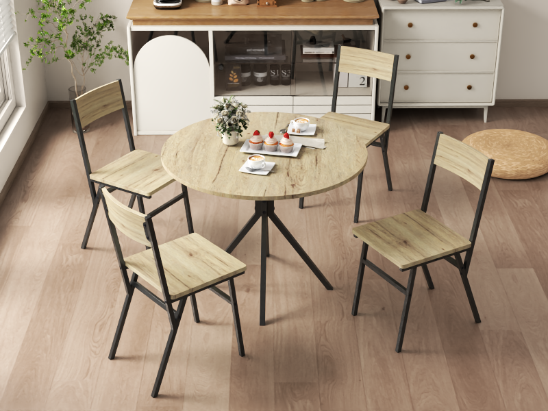 Round Dining Table Set for 4