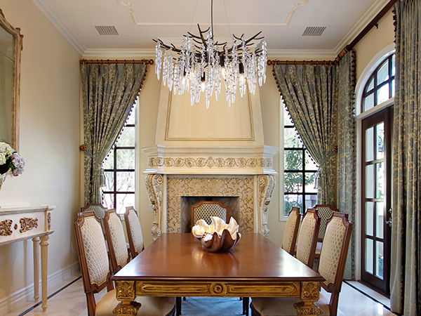 TOCHIC Modern Crystal Chandelier, Rustic Farmhouse