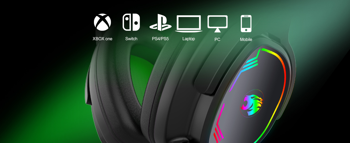 Over-Ear Gaming Headphones for PC,PS4,PS5,Xbox Series,Switch
