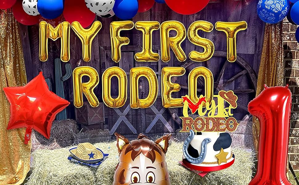 JeVenis My First Rodeo Birthday Party Supplies My First Rodeo Balloons My First