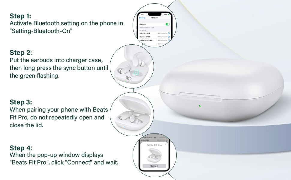 Wireless Charging Case Compatible for Beats Fit Pro